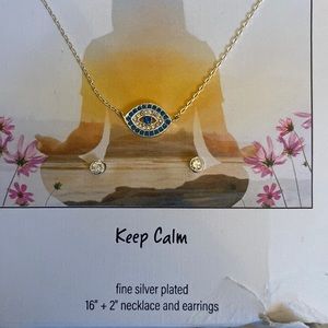 New Unwritten Keep Calm Necklace and Earring set